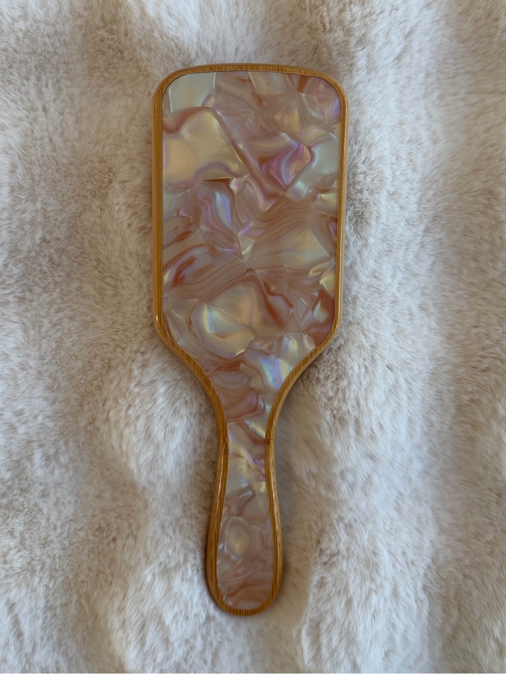 🆕 Pearlessence | Bamboo Paddle Brush with Honey Onyx.